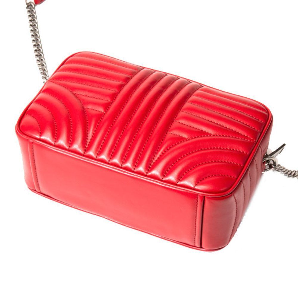Prada Crossbody Bag Calf Leather Red Shoulder Bag - Picture 2 of 3